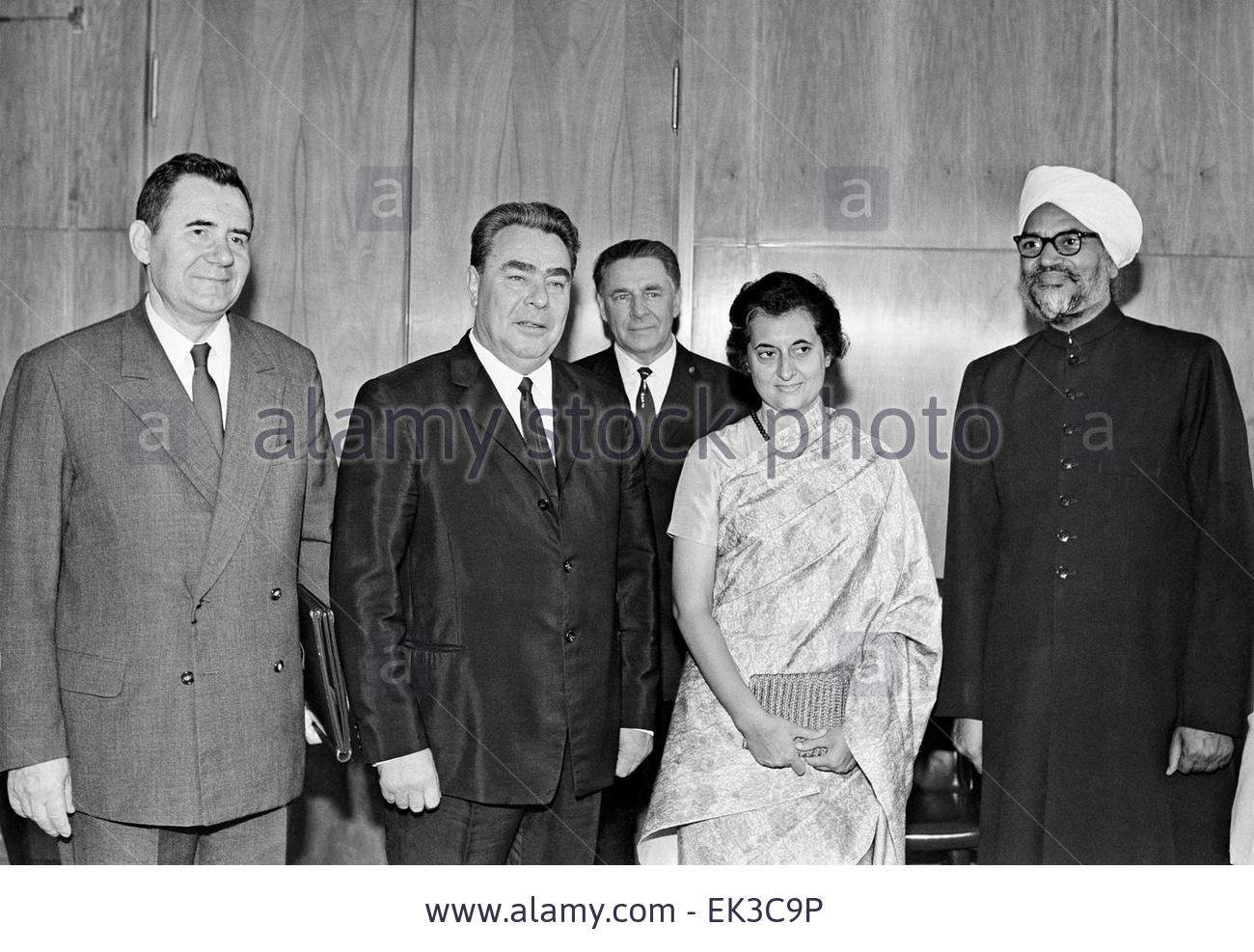Swaran Singh With Indra Gandhi,Kremlin Alexei Kosygin And Leonid Brezhnev