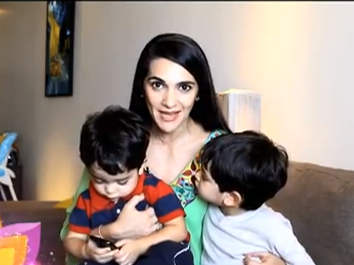 Tara Sharma With Her Sons