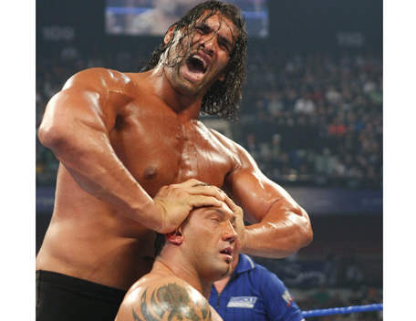 Great Khali Pressing Batista's Head