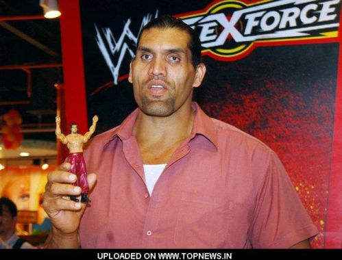 Great Khali Showing His Toy