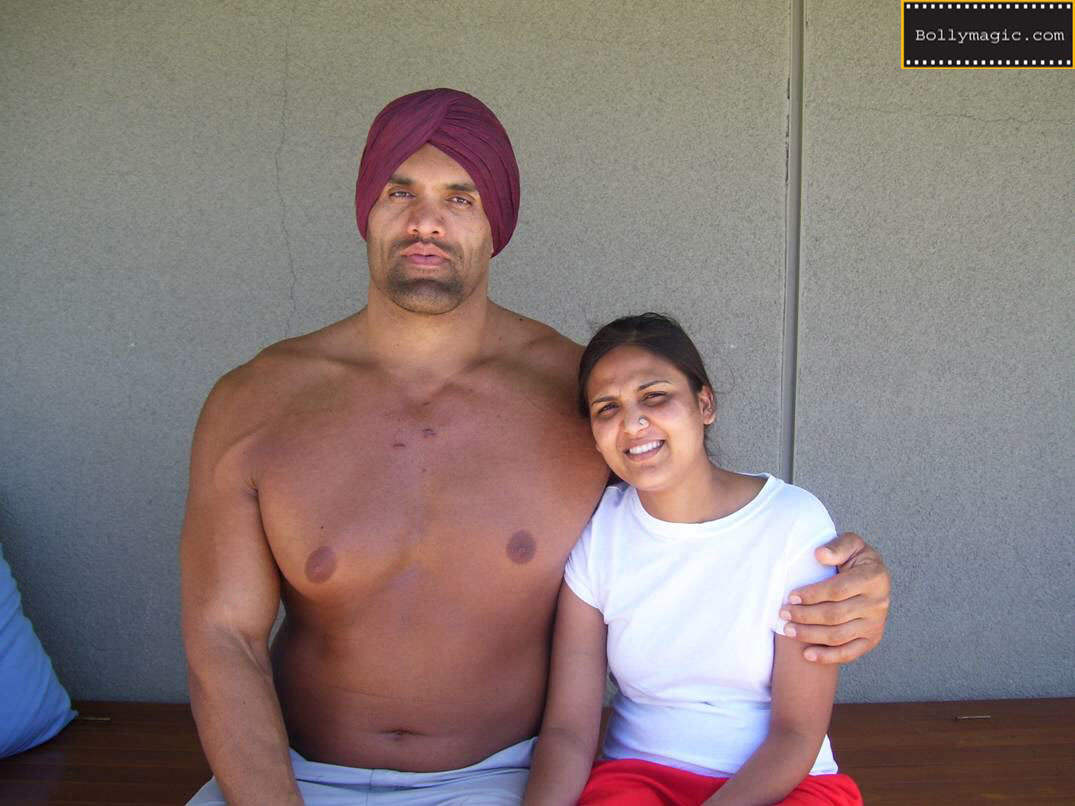 Great Khali With His Wife