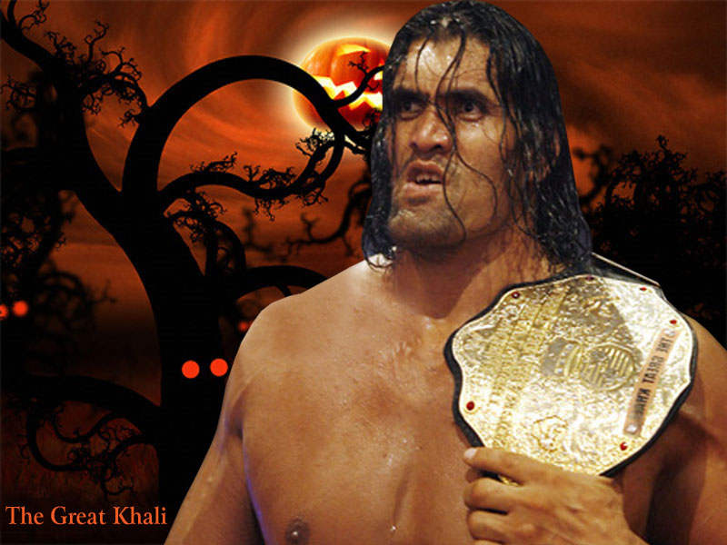 Great Khali With World Heavy Weight Champion
