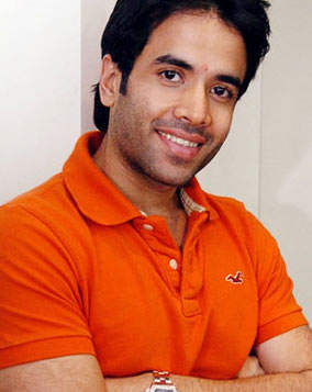 Tusshar Kapoor Wearing Orange Tshirt