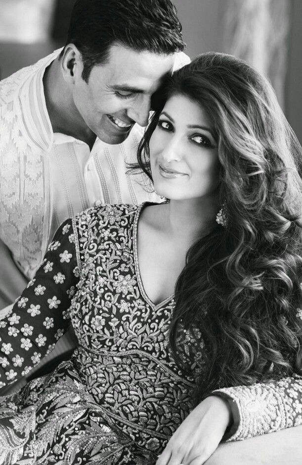 Black And White Image Of Twinkle And Akshay