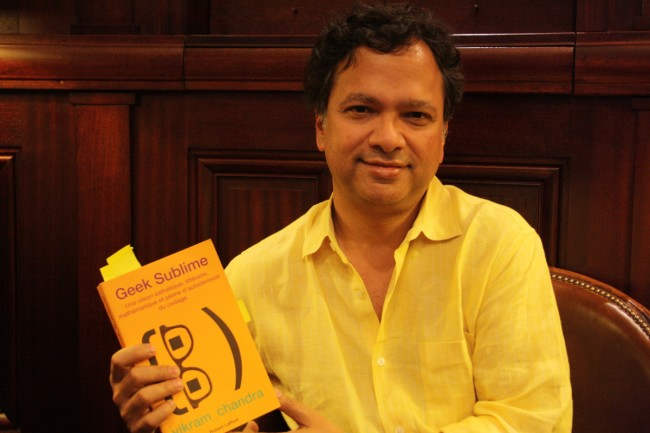 Vikram Chandra Showing His Book