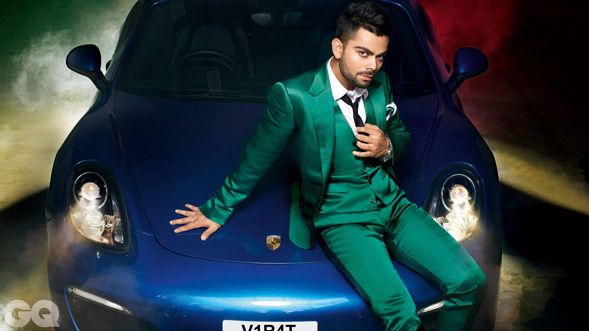 Virat Kohli Posing With Sports Car