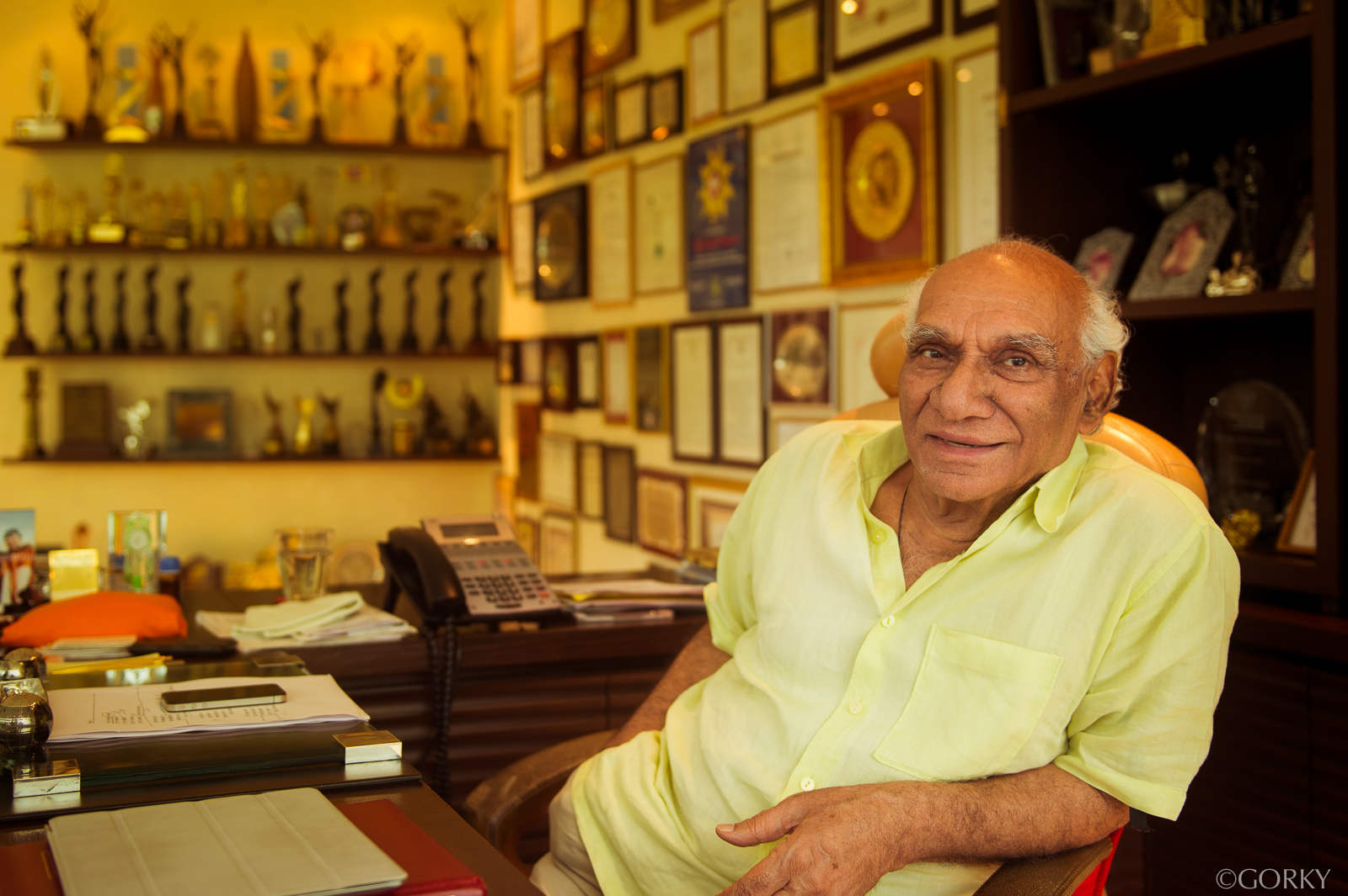 Yash Chopra In His Office