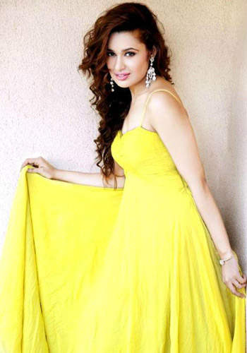 Yuvika Looking Glorious In Yellow Dress