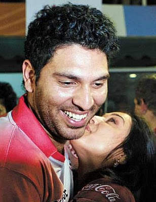 Pretty Zinta Kissing Yuvraj Singh