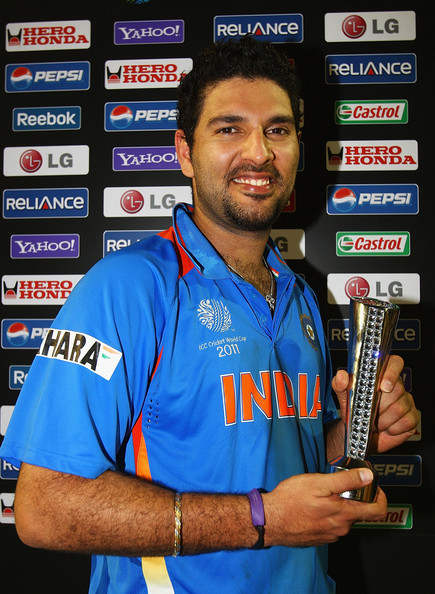 Yuvraj Holding His Trophy