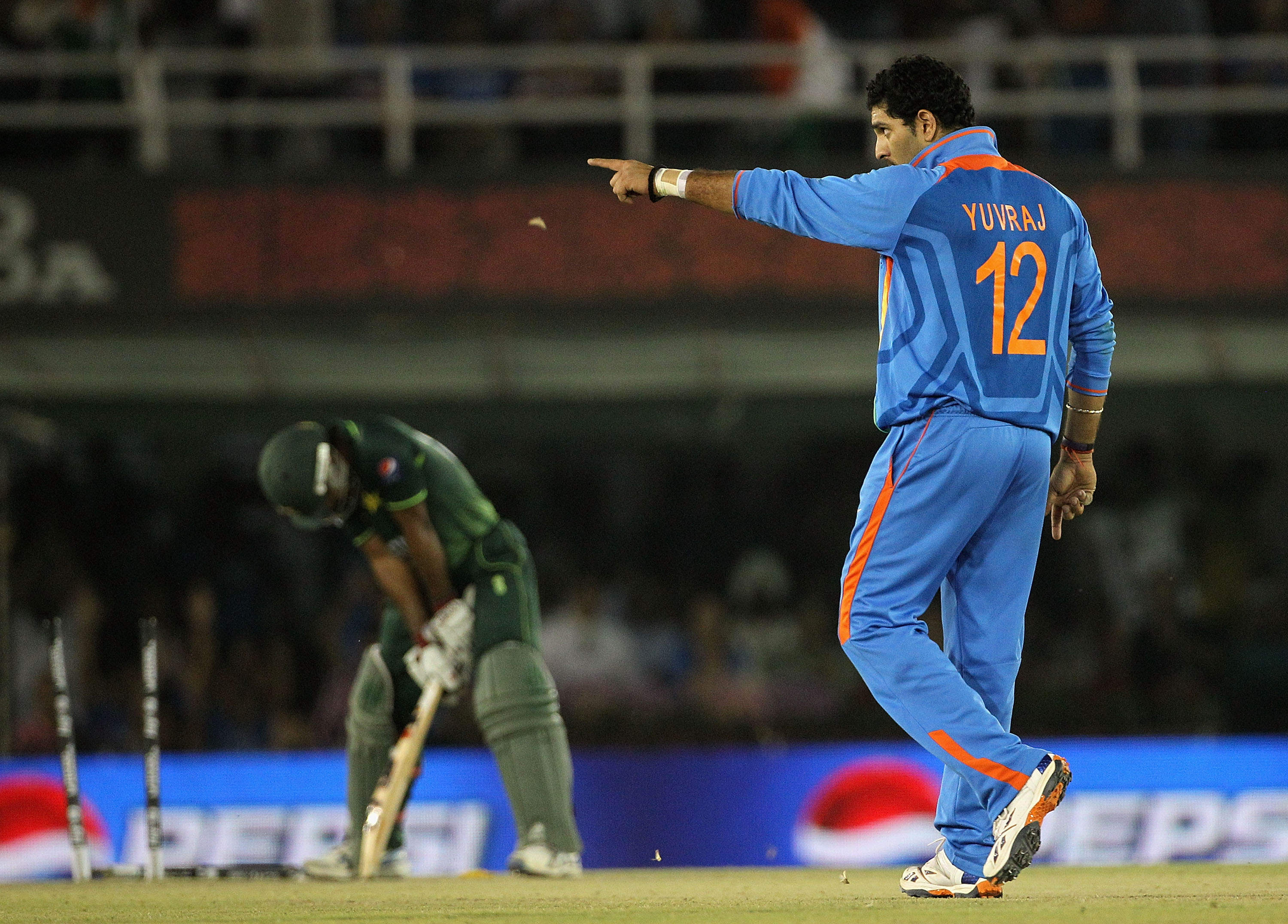 Yuvraj Singh After Taking Wicket