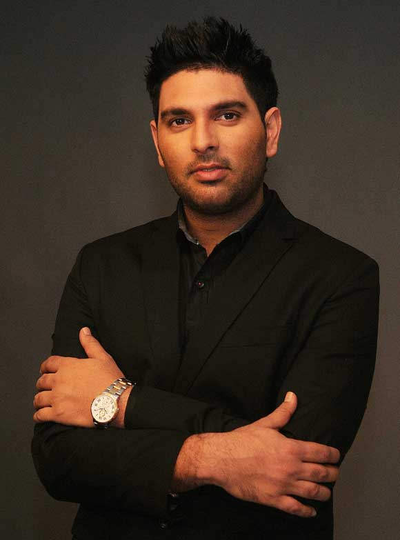 Yuvraj Singh Wearing Black Coat And Shirt