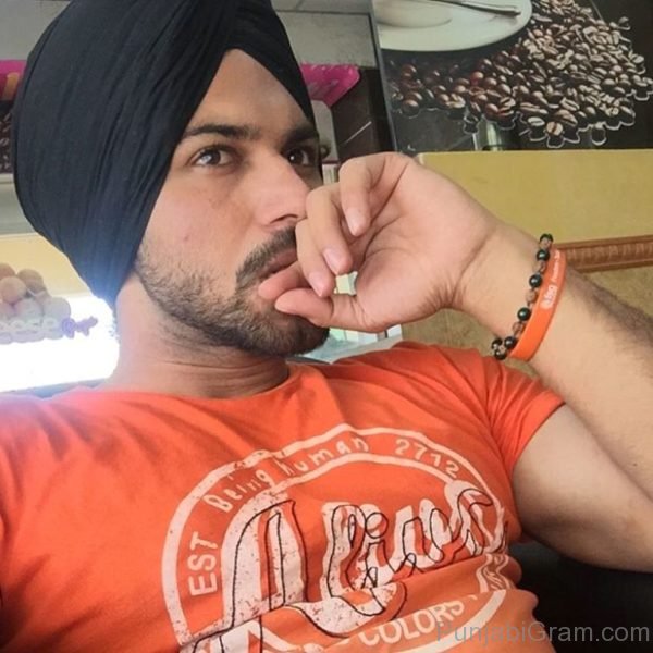 Balraj Singh Khehra In Orange T-Shirt-060