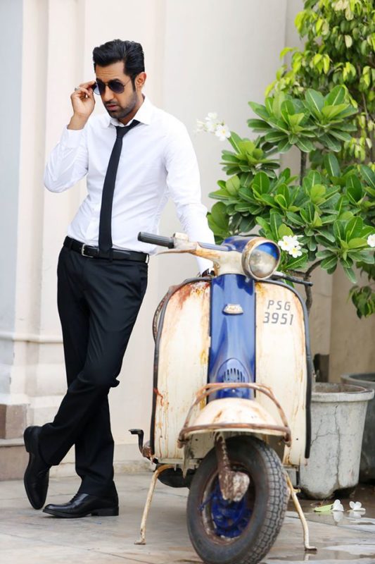 Gippy Grewal Giving Nice Pose With Scooter