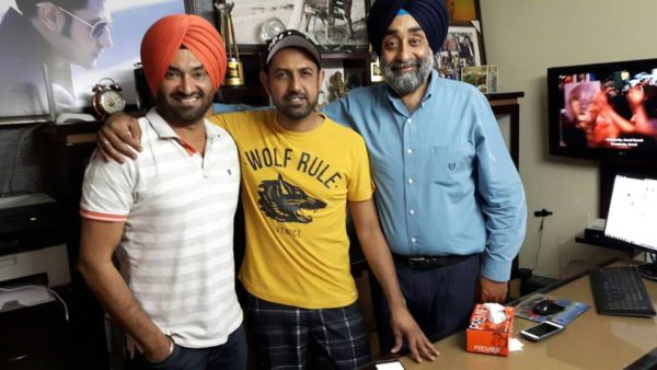 Gurkirpal Surapur With Gippy Grewal And Fan
