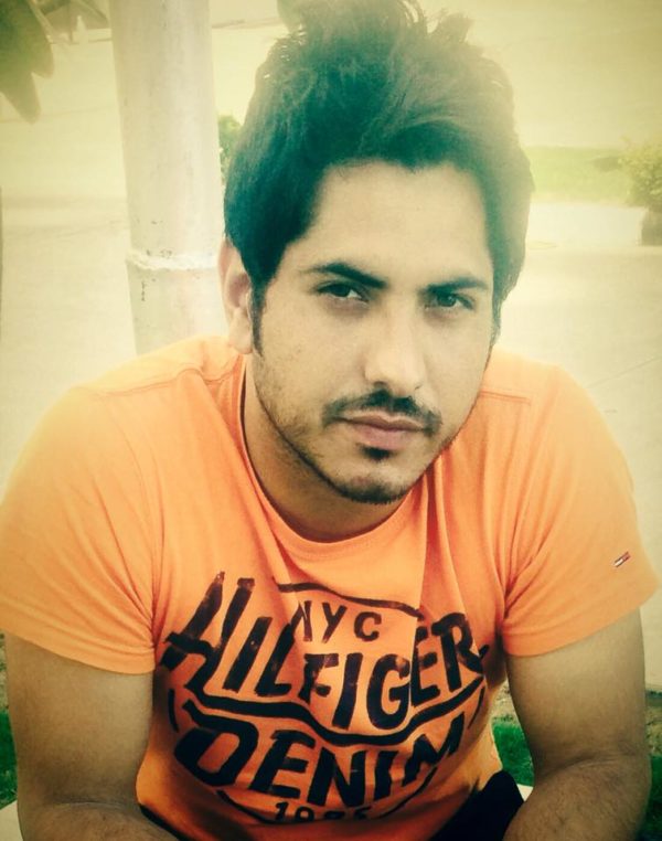 Jass Bajwa In Orange T-Shirt