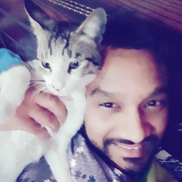 Master Saleem With Cat