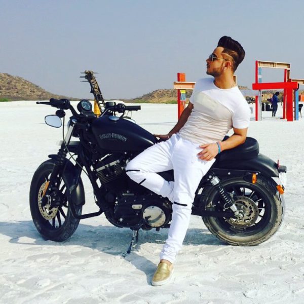 Milind Gaba Giving Pose With Bike