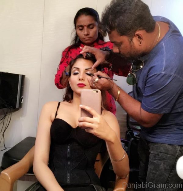 Monica Gill With Make Up Artist-149