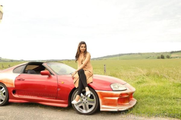 Monica Gill With Red Car-206