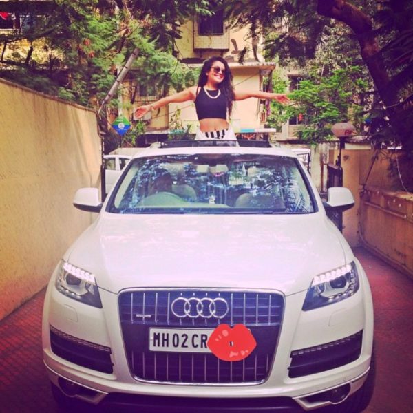 Neha Kakkar Giving Pose With Car-390