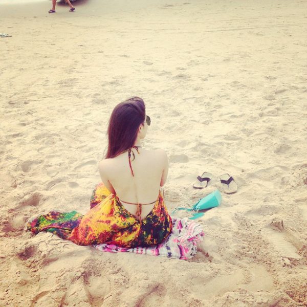 Sheetal Thakur Sitting On Beach -090215