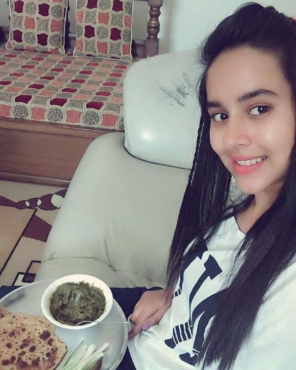 Sunanda Sharma Eating Food-267
