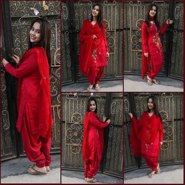Sunanda Sharma In Red Punjabi Suit-288