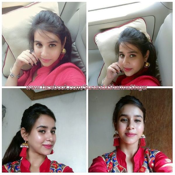 Sunanda Sharma WEaring Beautiful Earrings-188