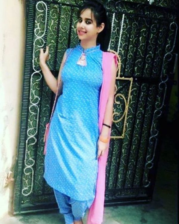 Sweet Sunanda Sharma Wearing Blue Suit-031