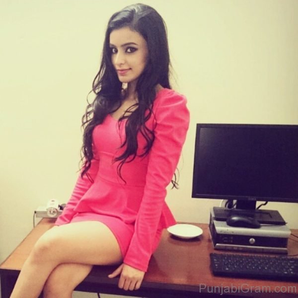 Ankita Sharma In Pink Dress-014