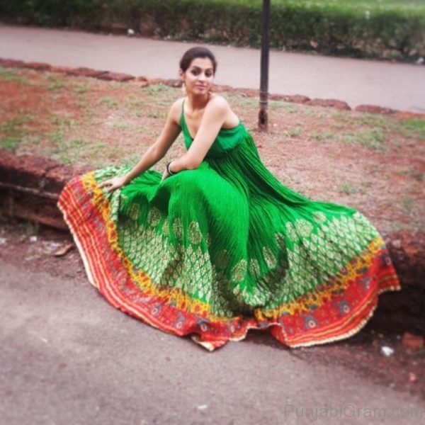 Dakshita In Green Dress-333