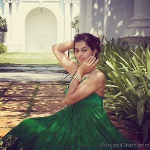 Dakshita Kumaria In Green Clothes-341