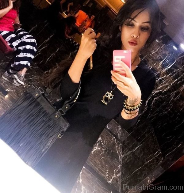 Neha Malik In Black Dress-0808