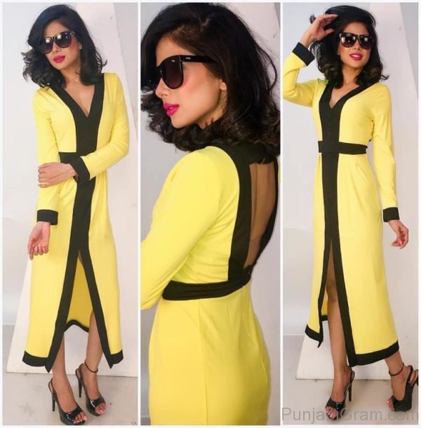 Priyanka Solanki In Yellow Dress-169