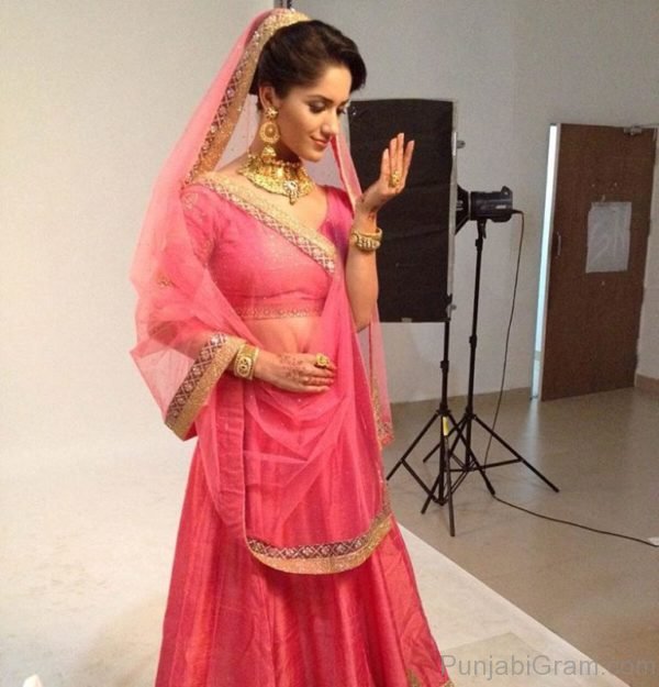 Ruhani Sharma In Pink Dress-036