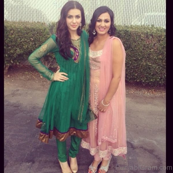 Tristin Dhaliwal In Green Suit-104