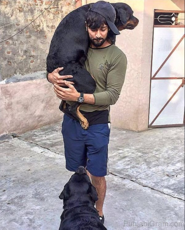 Garry sandhu with dog