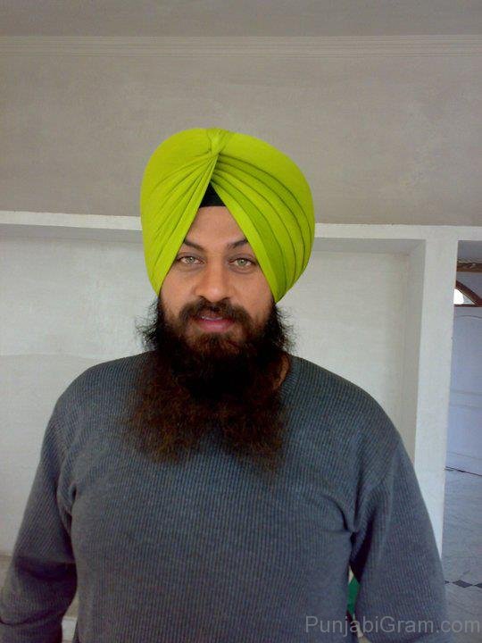 Amritpal Singh Billa In Green Turban Photo