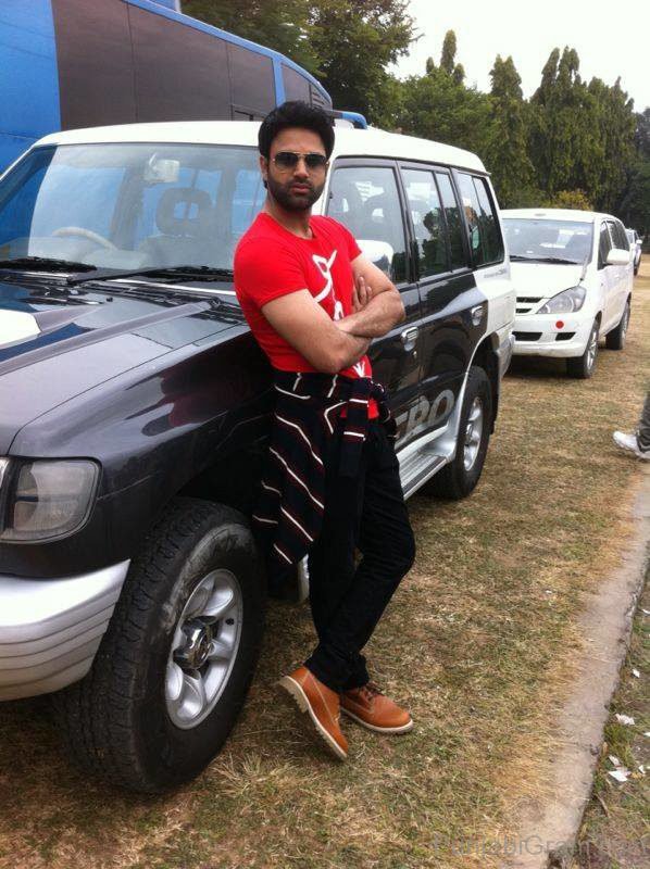 Ather Habib Giving Pose With Car