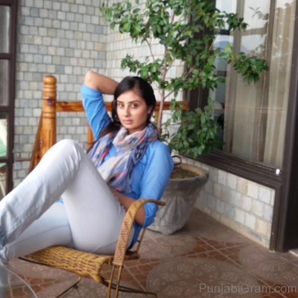 Bhanushree Mehra Sitting On Chair