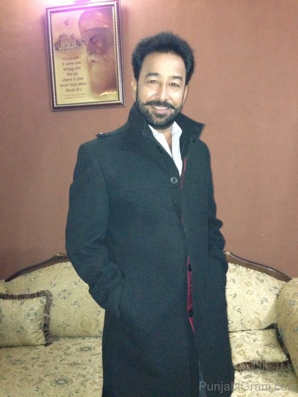 Darshan Aulakh in Black Long Coat
