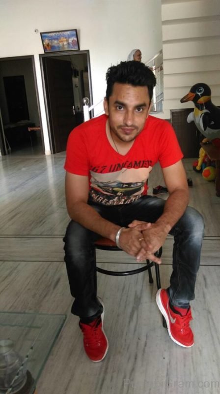 Deep Dhillon in Red T Shirt