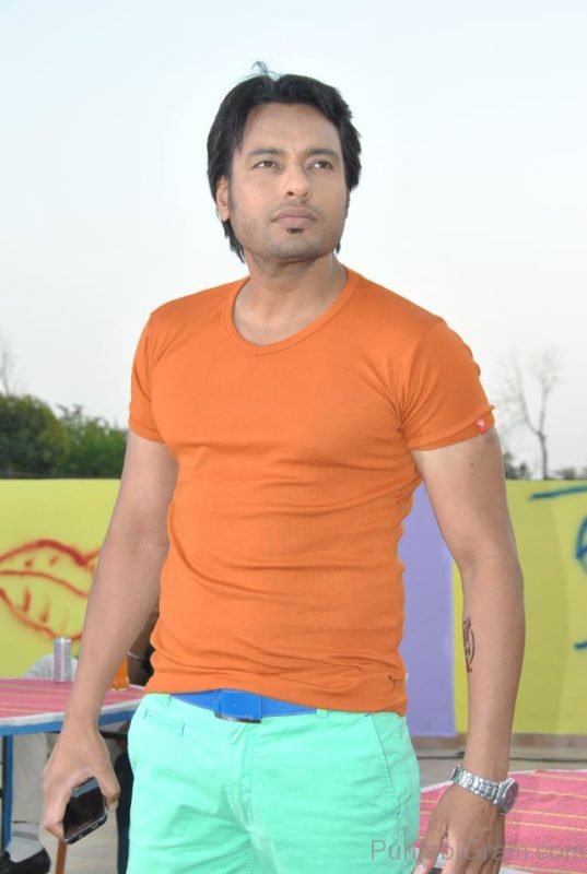 Dev Kharoud In Orange T Shirt