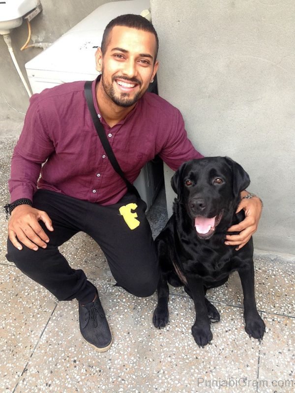 Garry Sandhu With Dog