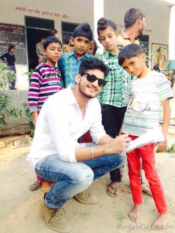 Gurnam Bhullar With Children