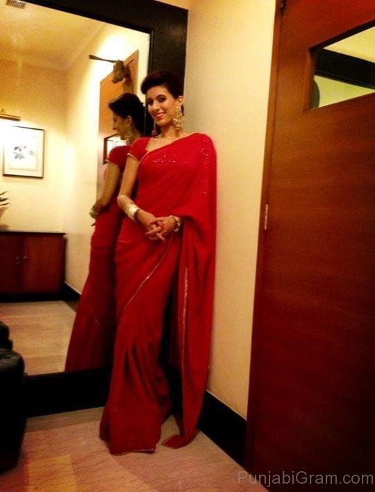 Khushboo Grewal In Red Saree