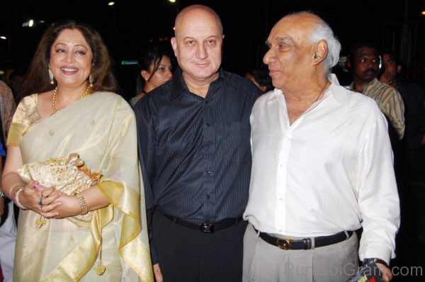 Kirron Kher With Anupam And Yash Raj Chopra