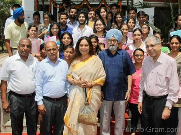 Kirron Kher With University Staff And Students